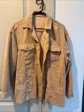Women's Corduroy Shacket in Tan